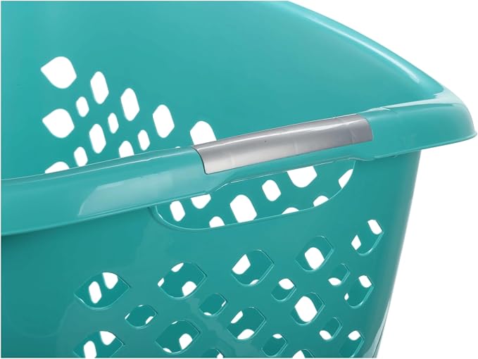 1.8 Bushel Hip Grip Plastic Laundry Basket, Teal - Perfect for Adult/Tween in Bedroom, Dorm & Laundry Room