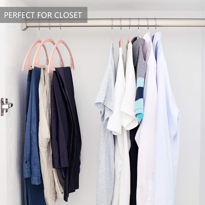 MIZGI Premium Velvet Hangers 30 Pack Heavyduty- Non Slip No Shoulder Bump Suit Hanger - Chrome Hooks,Space Saving Clothes Rounded Shape for Coat,Sweater,Jackets,Pants
