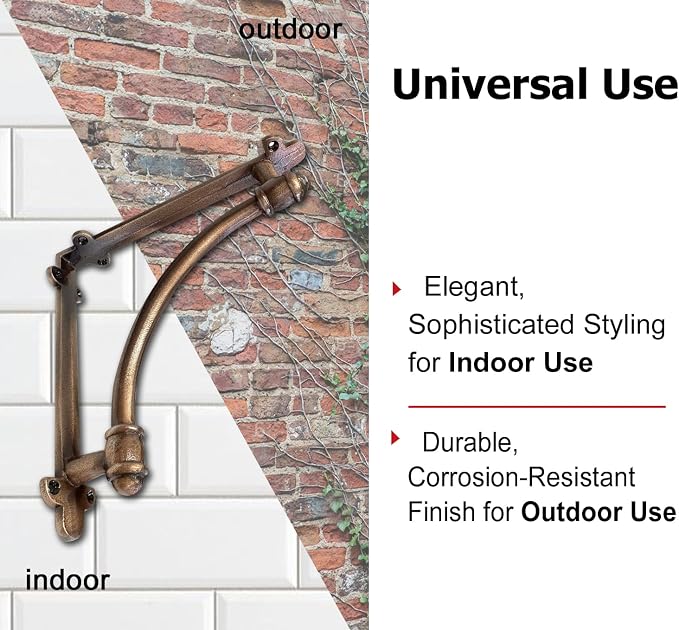 NACH Decorative Shelf Brackets, 2 Pack of 9.6 x 1.7 x 9.6 inch Copper Cast Iron Shelf Brackets - Decorative Brackets for Mounting - Industrial Style Brackets