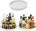Amolliar Lazy Susan Turntable Organizer, Tray for Household Purpose, Rotating Metal Spice Spinner Rack for Cabinet, Kitchen, Fridge, Pantry Organization Storage, Under Sink Organizer, White 10" 3 Pack