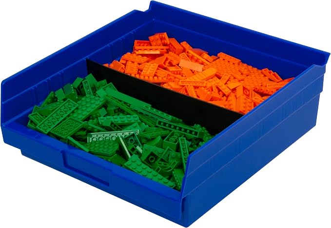 Akro-Mils 40170 Plastic Width Dividers for 4" Tall Shelf Bins Models 30170, 30178, and 30174, Custom Storage Inserts for Tools, Crafts & Supplies, 24-Pack, Black