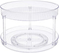 Amazon Basics 2 Tier Lazy Susan Turntable Organizer for Condiments, 12" Diameter, Clear