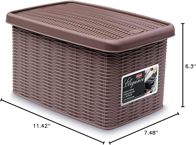 Stefanplast Elegance Storage Box, Dove Grey, 19 x 29 x 16 cm