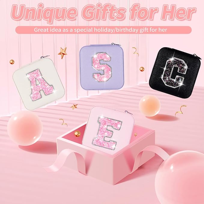 Uygafly Gifts for Teen Girl Trendy Stuff,Birthday Gift for 5 6 7 8 9 10 11 12 13 14 15 Year Old Girls,Cute Travel Jewelry Case Small Box | Pink,C