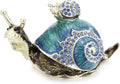 Hand Painted Animal Trinket Box for Home Decor, Hinged Jewelry Organizer Storage, Unique Personalized Collectible Keepsake Figurine Handmade Decorative Ornament Gifts (Snail)