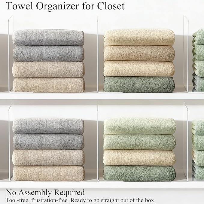 Acrylic Shelf Dividers Closet Organizers for Home Organization Enthusiasts | 12" Tall Sturdy Clear Closet Shelf Dividers for Clothes Purse pantry Separators in Bedroom Kitchen Office Shelf Space Saver