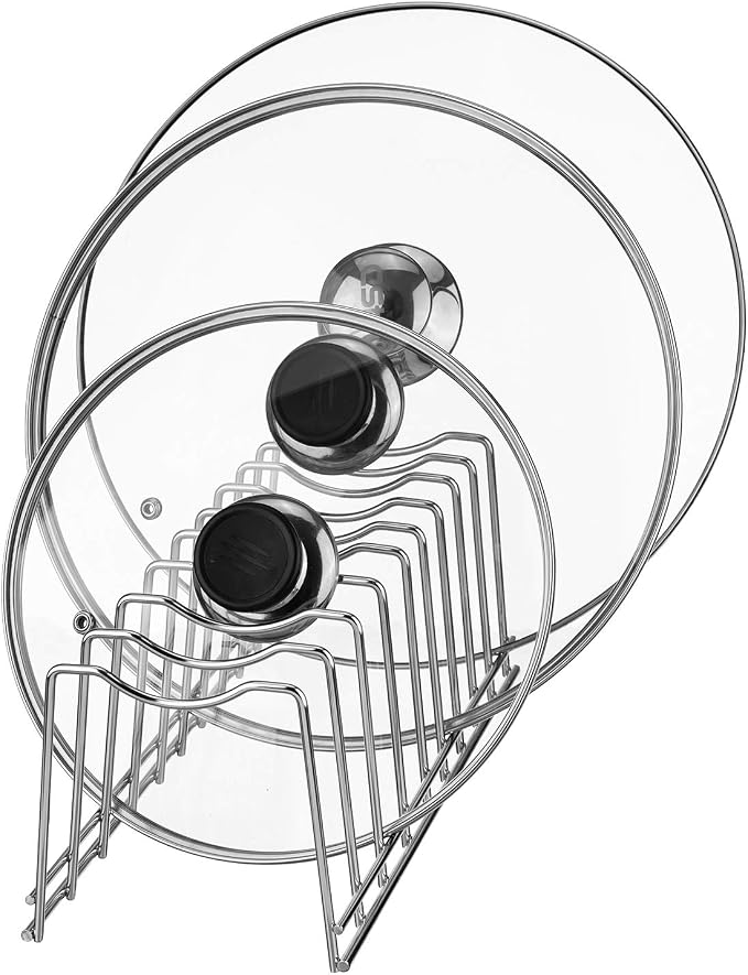 Kitchen Pot Lid Holder Organizer, Rack Cutting Boards, Bakeware, Reusable Containers, Plates