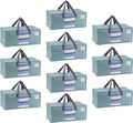 VENO 10 Pack Heavy Duty Moving Bags, Packing Bags with Clear Window, Alternative to Moving Boxes, Storage Bins for Clothes, Blankets, Comforters, College Dorm Essentials (Light Blue Matte,10 Pack)