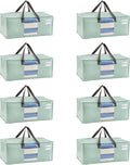 VENO 8 Pack Heavy Duty Moving Bags, Packing Bags with Clear Window, Alternative to Moving Boxes, Storage Bins for Clothes, Blankets, Comforters, College Dorm Essentials (Shiny Light Green, 8 Pack)
