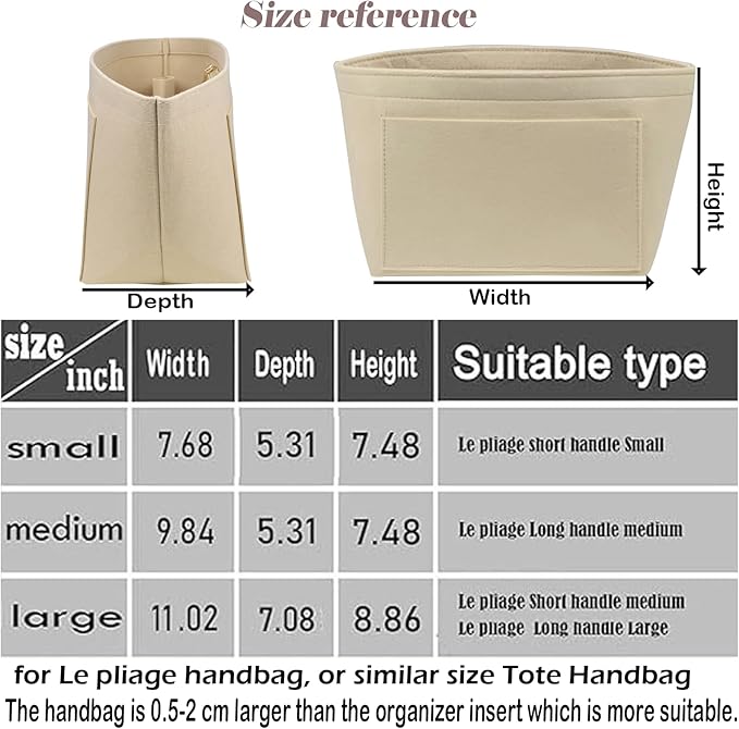 Lckaey Purse Organizer Insert for Le Pliage Neo Handbags Insert Organizer1012khaki-S
