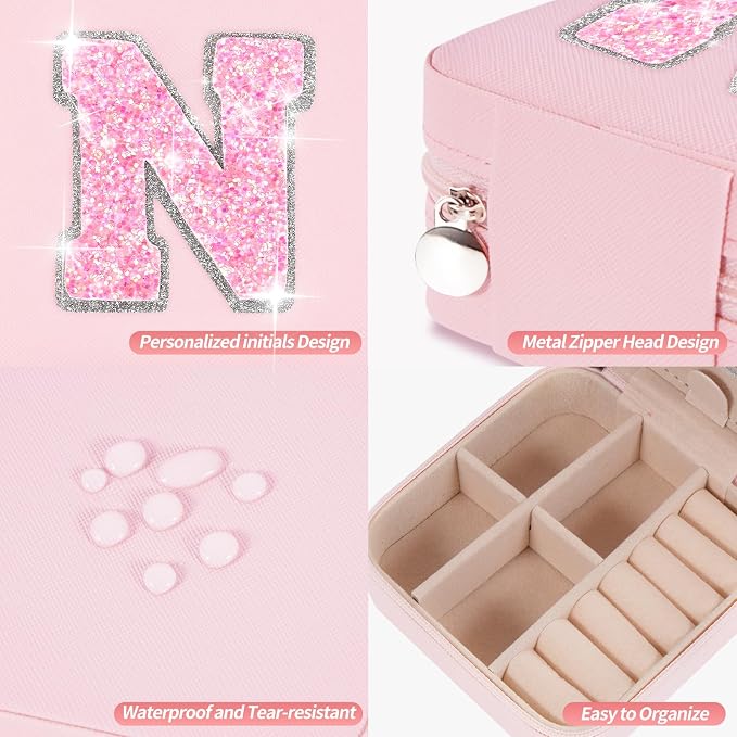 Uygafly Gifts for Teen Girl Trendy Stuff,Birthday Gift for 5 6 7 8 9 10 11 12 13 14 15 Year Old Girls,Cute Travel Jewelry Case Small Box | Pink,N