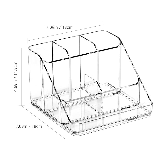 Ettori APLOP Makeup Organizer Tray, 6-Compartment Vanity Makeup Organizer for Jewelry, Hair Accessories, Bathroom Counter or Dresser