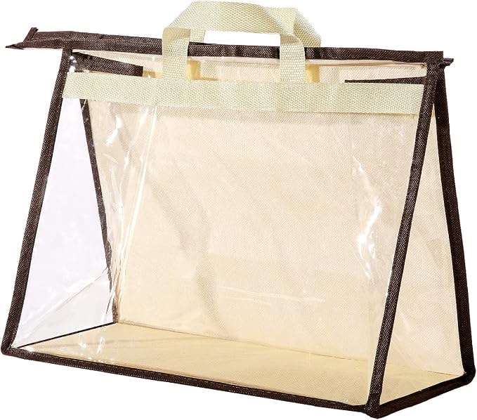 Clear Handbag Storage Bags Purse Organizer for Closet, Zipper Hanging Storage Bag for Handbags, M