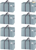 VENO 8 Pack Heavy Duty Moving Bags, Extra Large Storage Bags with Reinforced Handles & Strong Zippers, Foldable & Reusable Moving Box Alternative for Clothes & Dorm Storage