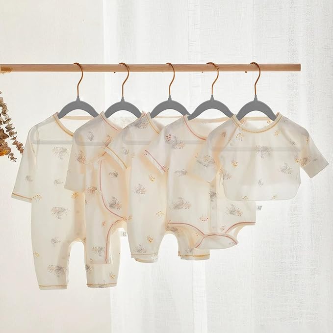 Baby Velvet Hangers Non-Slip Space Saving Swivel Hook 32 Pack Gray