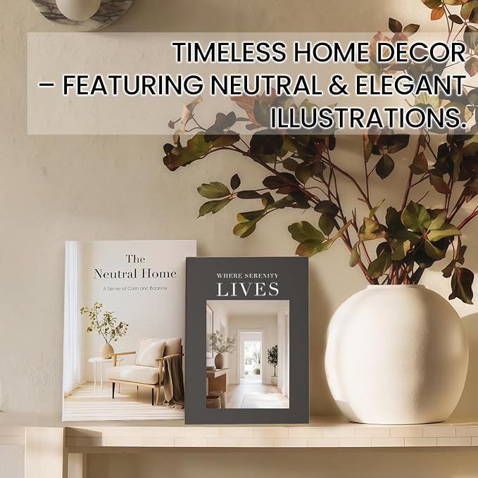 Decorative Books for Neutral Home, Fake Books Storage Boxes for Decoration | Set of 2 Coffee Table Books with Hidden Storage, Stackable Photo Keepsake Box for Living Room Bookshelf Decor, Gray
