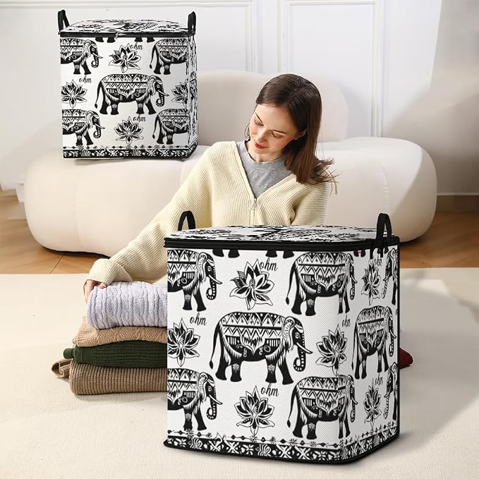 2pcs blanket storage bag for under bed,closet organizers 95L | clothing sweater sheet bedding comforter duvet quilt pillow toy storage bags with lids,dorm room essentials for containers