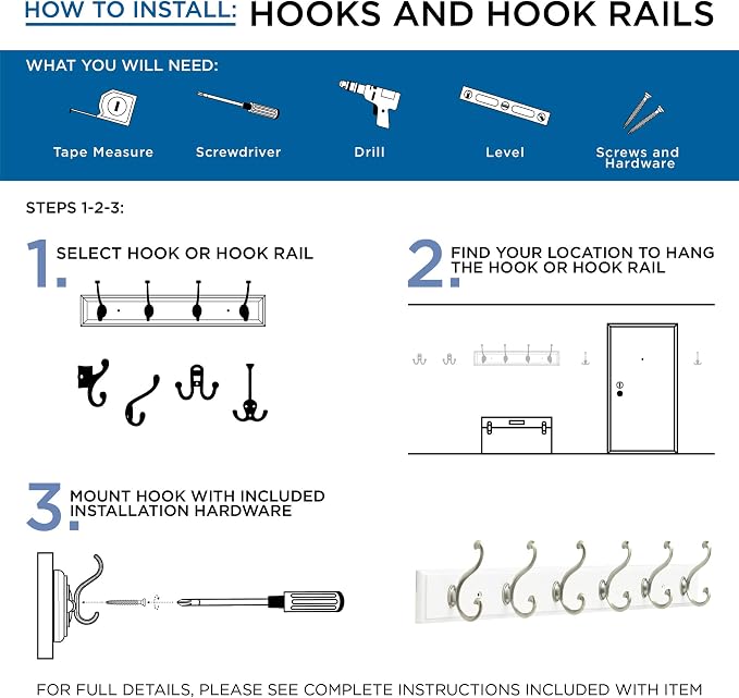 Franklin Brass (5-Pack) Single Wall Hooks 1-Prong Coat/Hat Matte Nickel Hooks for Hanging Wall Mount Hanger Clothes, Purse, Bag, Towel Organization Decorative Wall Hooks FBSPRH5-MN-C