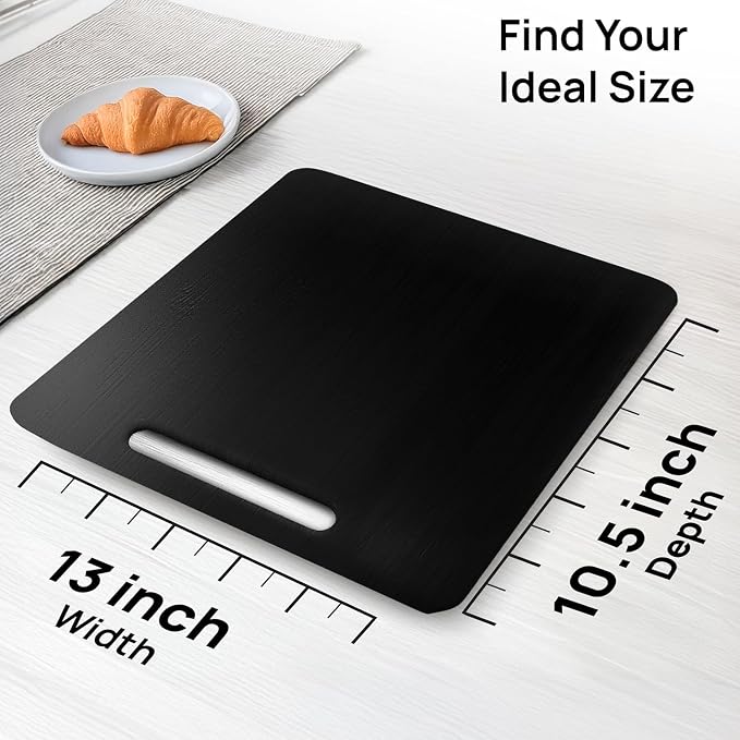 Ibyx Elegant Appliance Slider - Sliding Tray for Coffee Maker & Heavy Kitchen Appliances, Easy Slide, Made of Premium Bamboo, Space-Saving Kitchen Organizer, 40 lb Capacity, Black - 13 x 10.5 Inch