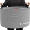 GOCAN Extra Large Storage Laundry Basket 22" X 22"X 14" Cotton Rope Woven Basket for Blanket with Handles for Living Room Toys Storage XXXL (Gery)