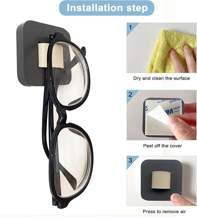 Sunglasses Organizer Wood Sunglasses Storage Wall Mounted Eyeglasses Holder Eyewear Display,Home Decor, (2pcs-Grey-Short-Sunglass Holder)