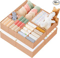 Criusia Drawer Organizer Clothes, 10 Pack Dresser Organizer for Baby Clothes, Underwear, Sock- Foldable Closet Organization and Storage Dividers Bins for Nursery, Bedroom (Brown)