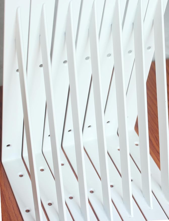 8 Pack L11 x H 8" White Heavy Duty Shelf Brackets with Screws Metal Shelf Brackets Shelf Support Angle Brackets for Shelves L Brackets Heavy Duty Floating Shelf