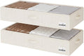 StorageWorks Under Bed Storage Containers - Large Underbed Storage with Handles and Label Holder, 2 Pack Ultra-thick Fabric Underbed Bins, Closet Organizer for Clothes, Blankets, Sweater