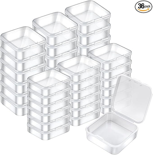 Mathtoxyz 36PCS Organizer Box, Small Organizers and Storage Containers Rectangle Holder Plastic Cases for Clay Beads Bracelet Making DIY Jewelry Craft Nail