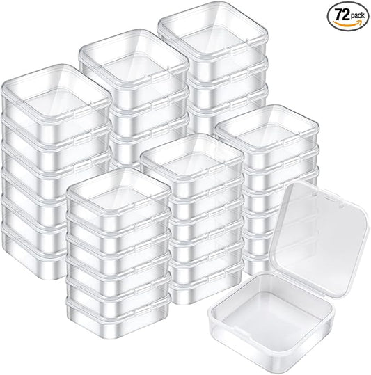 Mathtoxyz 72PCS Bead Organizer Box - Small Rectangle Bead Holder Plastic Cases for Clay Beads, Bracelet Making, DIY Jewelry, Craft, Nail