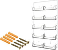 Marketing Holders Hanging Business Card Holder 10 Pocket with Hardware for 3.5" x 2" Contact Info Cards Multi Slot Space Saving Rack Wall Mount Organizer Clear Acrylic Display