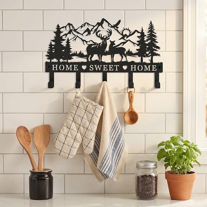 Deer Metal Key Holder for Wall Key Holder Wall Mount Key Rack Wall Mount Key Hooks for Wall Key Hanger