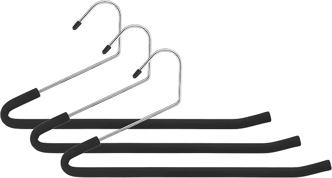 Slack Non-Slip Hanger with Foam (Set of 3), Black
