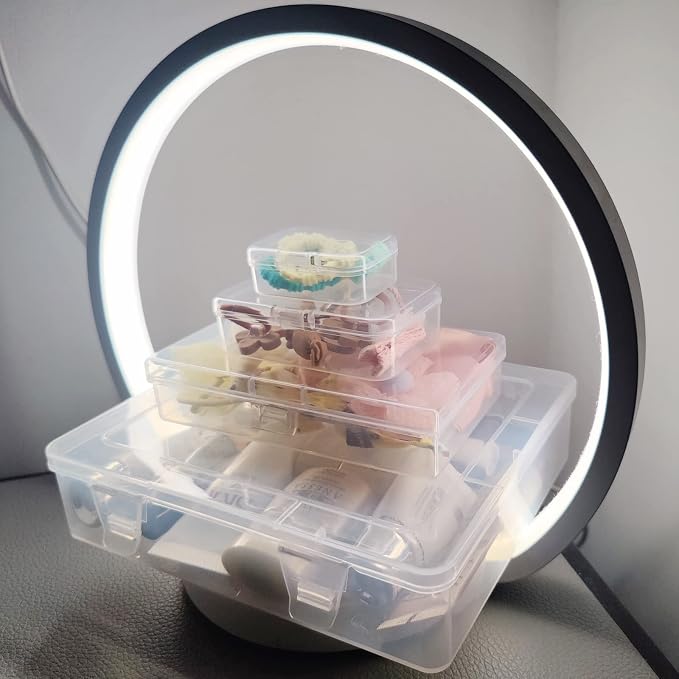 28 Pack Rectangular Mixed Sizes Clear Plastic Storage Containers | Hinged Lid, For Beads and Small Craft Items