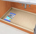 SIKADEER Waterproof Under Sink Mat 22x19, Raised Edge Silicone Mat Under Sink Shelf Liner, Sink Protector Kitchen Cabinet Tray for Bathroom Vanity and Small Cabinets, Cat Food Mat