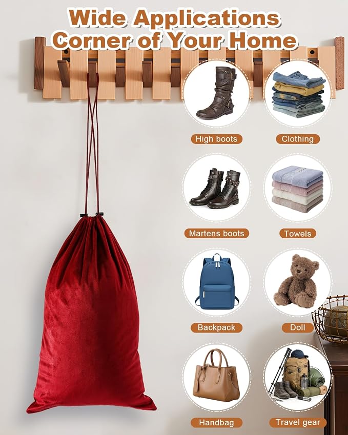 2 Pcs Shoe Bags for Travel, Large Boot Bags, Rio Red, 21.2x13.3 Inch | Washable & Reusable Travel Shoe Bags, Dustproof Shoe Bags with Drawstring Closure, Suitable for Travel, Home Storage