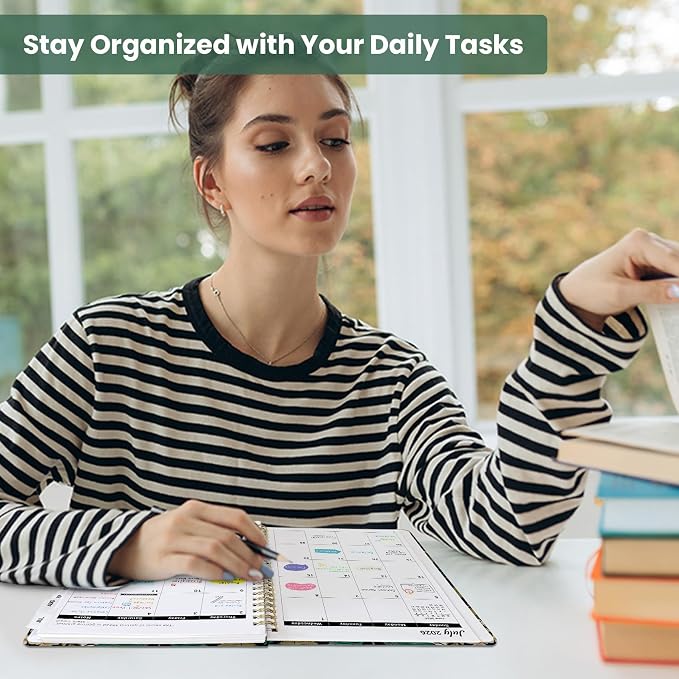 Planner 2026-2027, Hardcover Monthly and Weekly Academic Planner July 2026 - June 2027, Teacher and Student Calendar Agenda Book with Tabs, A5 (6.3" x 8.5"), Ideal for School and Office, Forest Botanica
