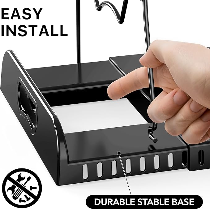 Simple Houseware Expandable Pan Rack 10 Adjustable Compartments, Black | Kitchen Cabinet Organizer for Pots, Pans, Lids & Bakeware - Pantry & Countertop Storage