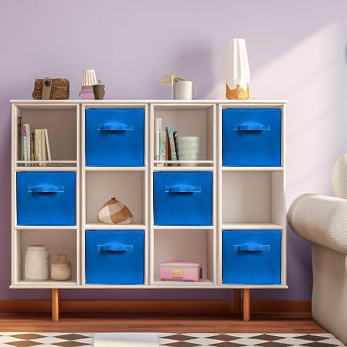 ShellKingdom Storage Bins, Foldable Fabric Storage Cubes And Cloth Storage Organizer Drawer For Closet And Toys, 6 Pack (Royal Blue)