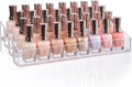 STORi Multi-Level Nail Polish Bottle Holder | Clear Plastic Organizer Rack for up to 40 Nail Polish Bottles, Rectangular 4 Tiered Vanity Display Stand for Makeup and Eyeshadow Palettes | Made in USA
