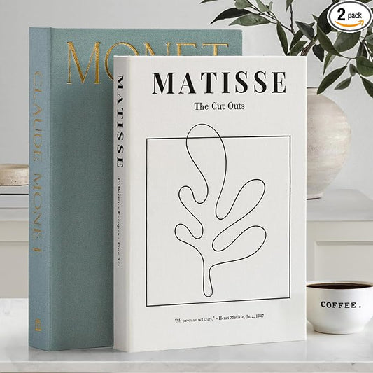 Decorative Book for Home Decor - Aesthetic Fake Books for Coffee Table Decoration - Set of 2 Linen Faux Book for Room Bookshelf Decor - Fake Books Storage Box for Photo and Keepsake