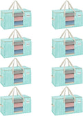 VENO 8 Pack Heavy Duty Moving Bags, Clothes and Comforter Storage Bags with Clear Window, College Dorm Essentials Packing Supplies, Foldable Boxes Alternative (Evergreen, 8 Pack)