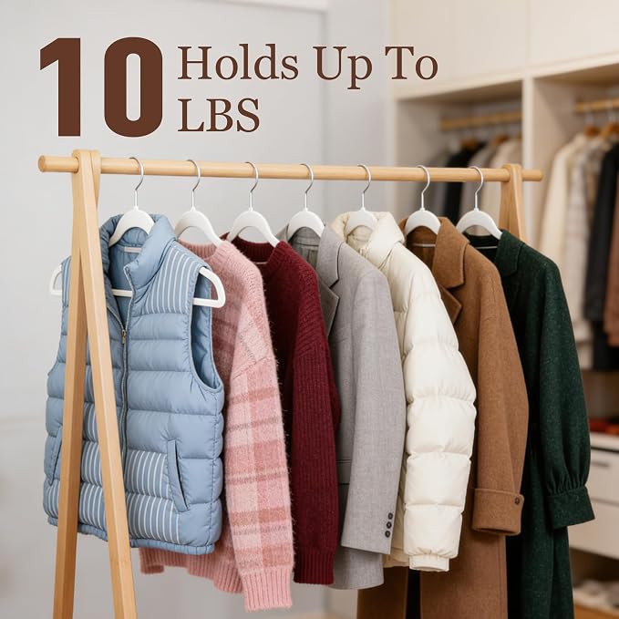 Velvet Hangers 30 Pack, 17.5 Inches Wide Large Size, Heavy Duty Non-Slip Slim Clothes Hangers for Pants, Coats, Skirts, Jeans, Sweaters and More, Nylon-Flocked, White