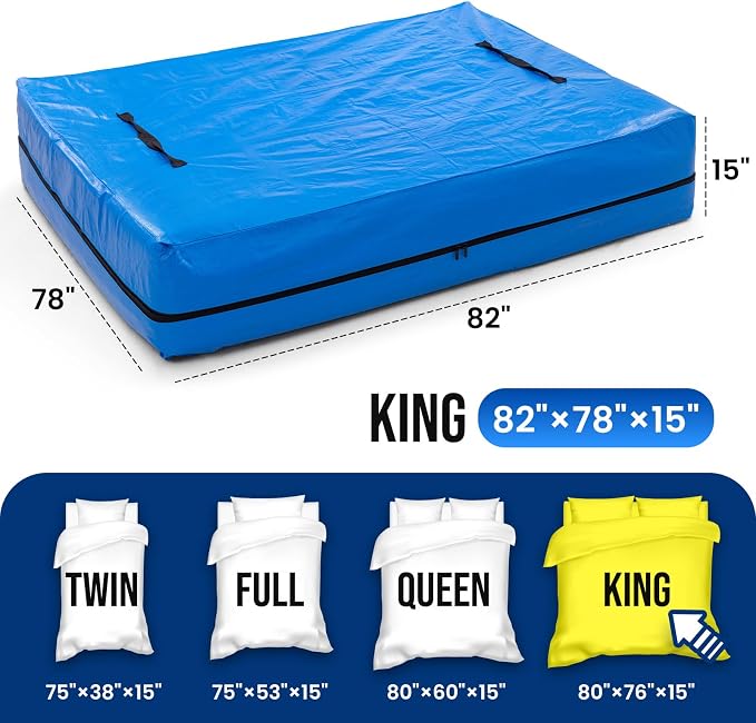 TAILI King Mattress Bags for Moving and Storage, Heavy Duty Moving Supplies Mattress Cover with Reinforced Handles, Storage Cover Essentials Packing Protector