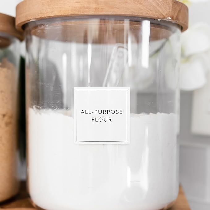 Pantry Labels for Food Containers, 156 Preprinted Kitchen Labels for Storage Bins and Glass Jars, Waterproof Removable Organizing Stickers for Food and Pantry Essentials