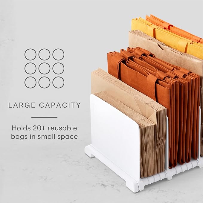 YouCopia StoraBag Reusable Shopping Bag Organizer, Adjustable Shelf Dividers for 20+ Tote, Cloth, Grocery and Lunch Bags