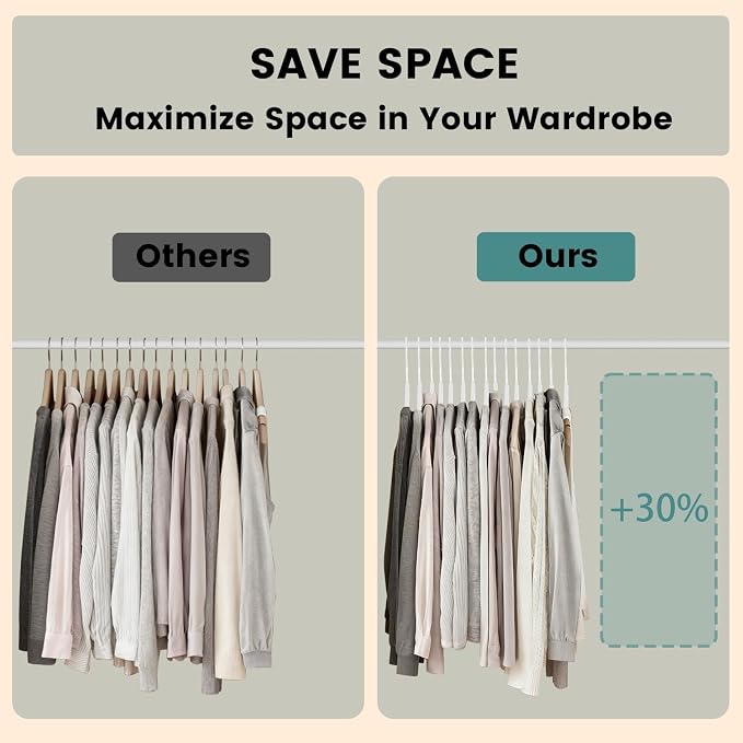 ManGotree White Velvet Coat Hangers with 360° Swivel White Hook, Non-Slip Felt Suit Hangers, Slim Space Saving Clothes Hanger for Jacket, Sweater, Shirt, Dress, Pants (22 Pack)