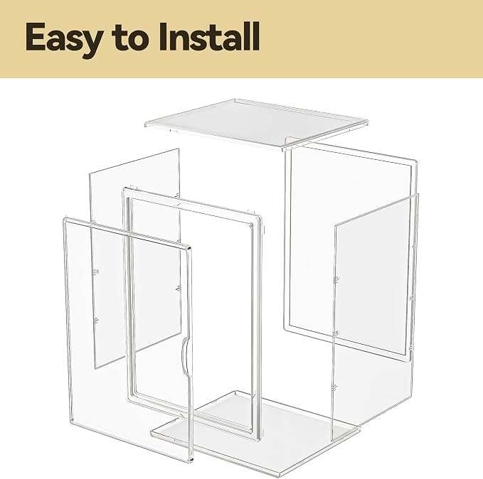 15.75''x11.81''x9.84'' XX-Large Clear Shoe Storage Boxes with Divider, Stackable Plastic Boot Boxes with Magnetic Door, Acrylic display case Box with Lids for Sneaker Purses Handbags Books (3)