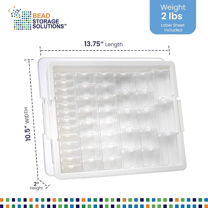 Darice Elizabeth Ward 45 Piece Assorted Portable Diamond Painting Storage and Bead Organizer with 42 Variable Sized Containers