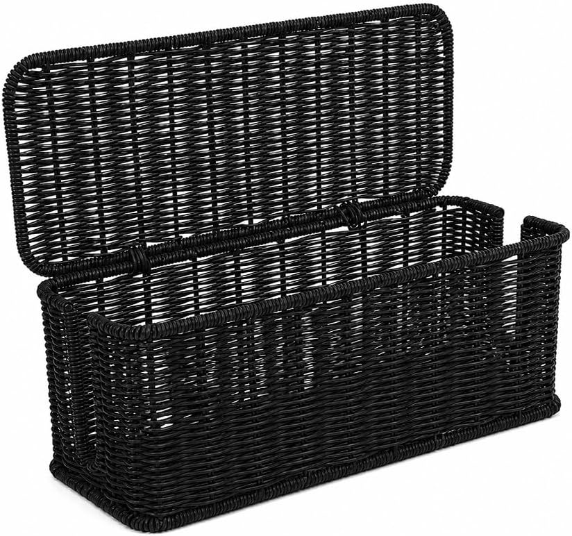 Cable Management Box, Handmade Rattan Cord Organizer for Power Strip